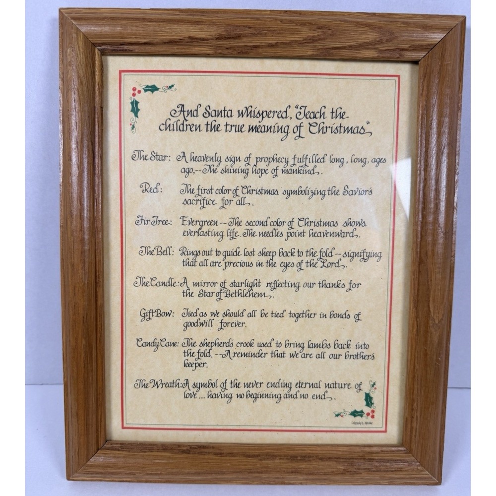 Santa Whispered Teach the Children the True Meaning of Christmas Framed Poem